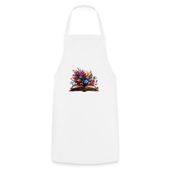 Circle of Beech Flowers - Cooking Apron - white - Front - AI Model Male 185 dark (185cm)