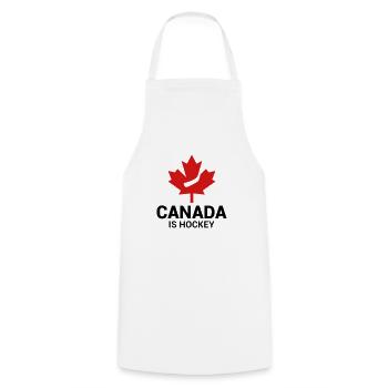 CANADA IS HOCKEY MAPLE LEAF - Cooking Apron - white - Front - AI Model Male 185 dark (185cm)