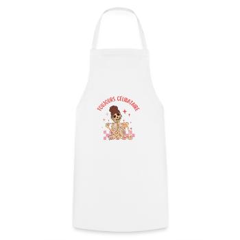 TOUJOURS CÉLIBATAIRE - Tablier de cuisine - blanc - Devant - AI Model Male 185 dark (185cm)