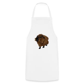 Design mit einem Rosetten-Meerschweinchen 2 - Kochschürze - Weiß - Vorne - AI Model Male 185 dark (185cm)