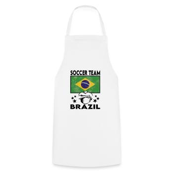 Brazil Soccer Football 2022 WM - Tablier de cuisine - blanc - Devant - AI Model Male 185 dark (185cm)