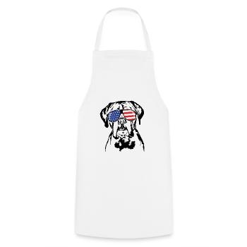 Boxer US Amérique Drapeau Chiens Chien Wilsigns - Tablier de cuisine - blanc - Devant - AI Model Male 185 dark (185cm)