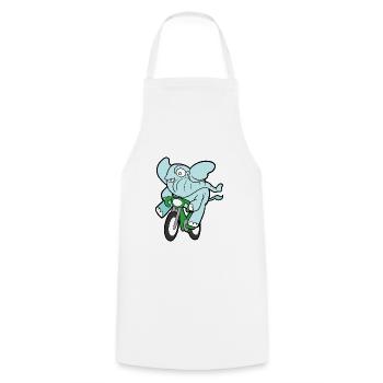 Cute Funny Cool Elephant Elephant - Cooking Apron - white - Front - AI Model Male 185 dark (185cm)