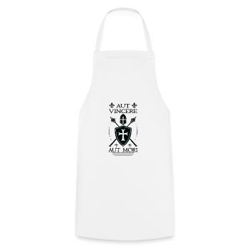 Casque Templier - Tablier de cuisine - blanc - Devant - AI Model Male 185 dark (185cm)