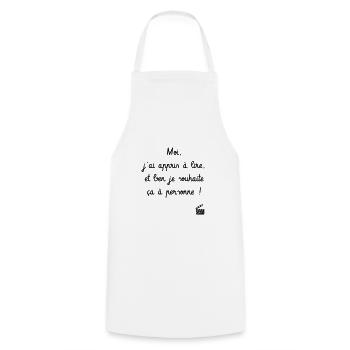 Kaameløtt - Réplique Culte - Citation Léodagan - Tablier de cuisine - blanc - Devant - AI Model Male 185 dark (185cm)