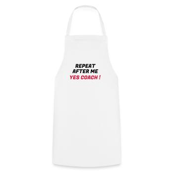 Coach Coaching Trainer Sport Entraineur Team - Cooking Apron - white - Front - AI Model Male 185 dark (185cm)