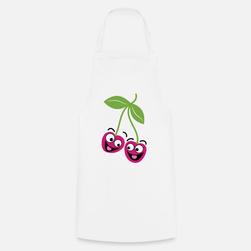 Happy Cherries - Cooking Apron - white