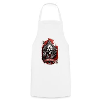 Ace of Spades - Cooking Apron - white - Front - AI Model Male 185 dark (185cm)