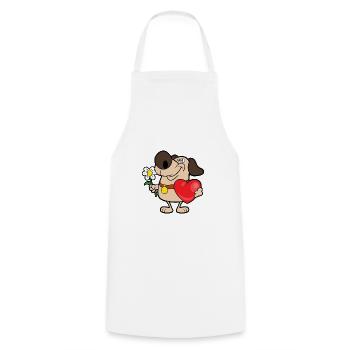 Valentine's Day - Cooking Apron - white - Front - AI Model Male 185 dark (185cm)