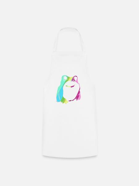 Frosch, bunt, illustration, stencil - Kochschürze - Weiß