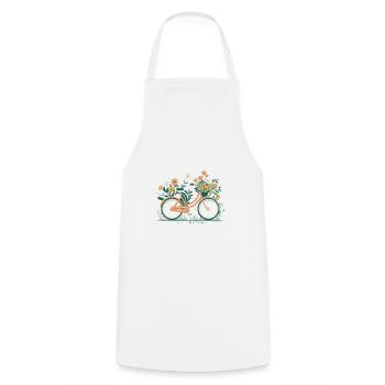 Sweet Adventure Flower Wheel Tour 9 - Cooking Apron - white - Front - AI Model Male 185 dark (185cm)