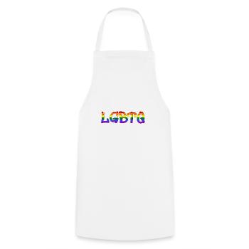 LGBTQ - Kochschürze - Weiß - Vorne - AI Model Male 185 dark (185cm)
