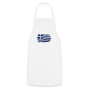 Greece Flag - Kochschürze - Weiß - Vorne - AI Model Male 185 dark (185cm)