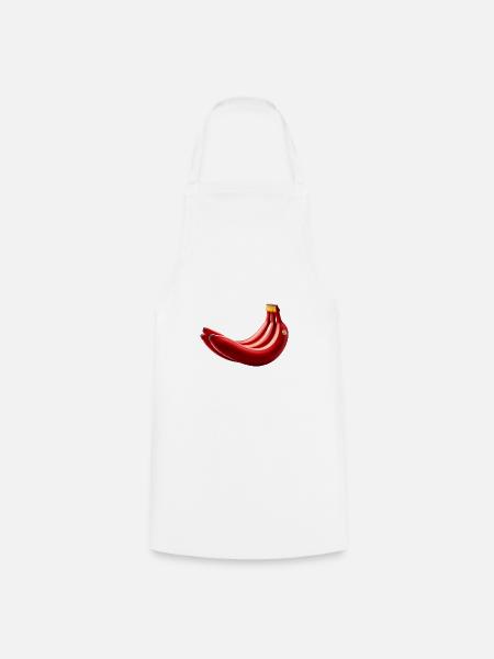 Rote Banane – Exotische Kunst - Kochschürze - Weiß