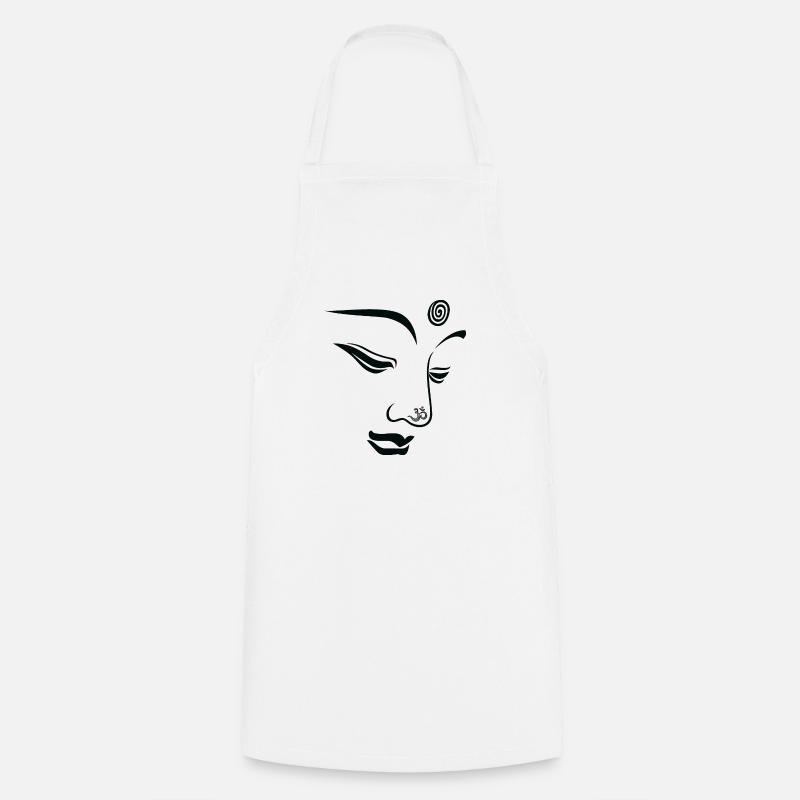 Buddha Buddha Om - Cooking Apron - white