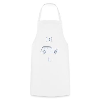 J'ai 4L - Voiture - Tablier de cuisine - blanc - Devant - AI Model Male 185 dark (185cm)