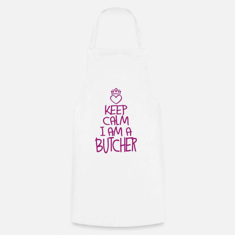 Keep Calm Metzger cool Metzger Geschenk - Kochschürze - Weiß