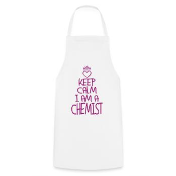 Gardez calme Chimiste cool Cadeau de chimiste - Tablier de cuisine - blanc - Devant - AI Model Male 185 dark (185cm)