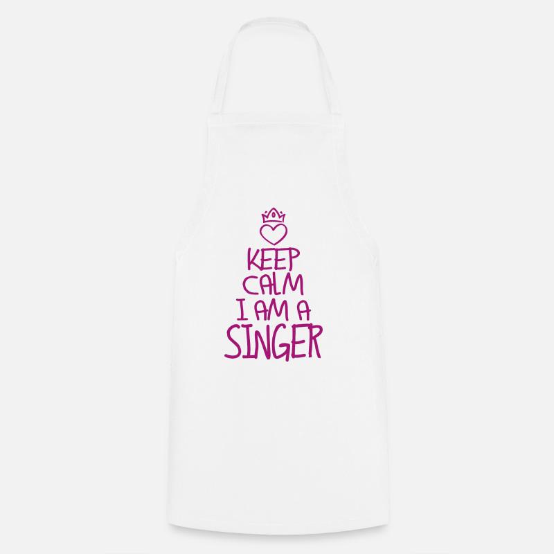 Keep Calm Sänger cool Sänger Geschenk - Kochschürze - Weiß