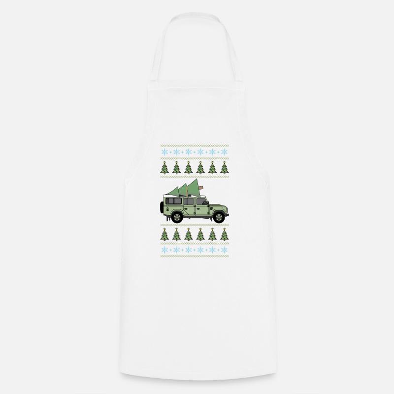 Defender 110 - Arbre de Noël - Tablier de cuisine - blanc