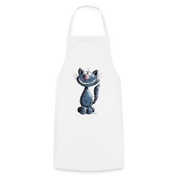Smiling Cat - Tablier de cuisine - blanc - Devant - AI Model Male 185 dark (185cm)