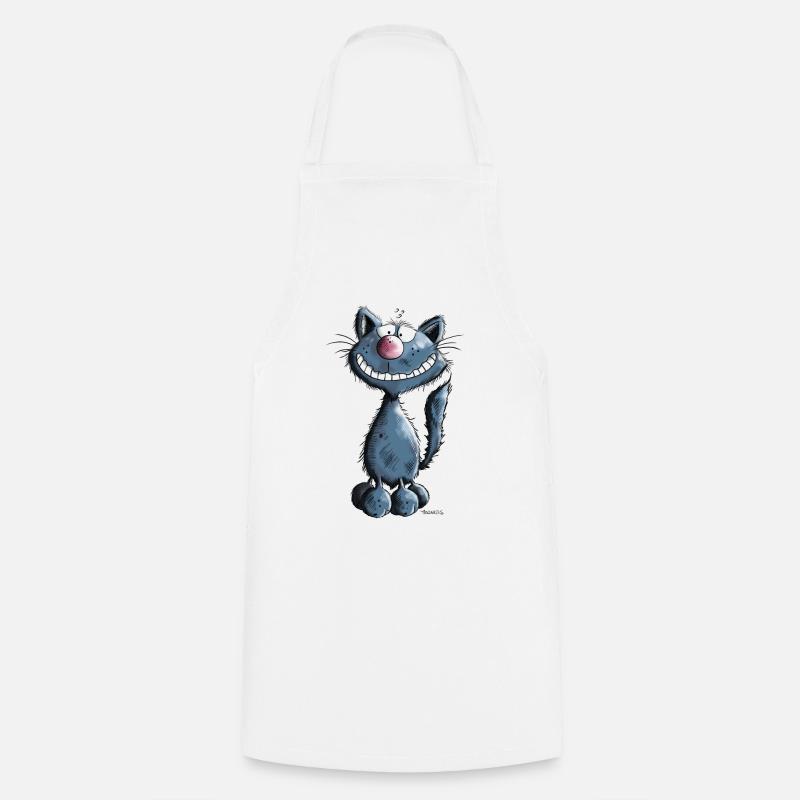 Smiling Cat - Tablier de cuisine - blanc