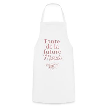 Tante future Mariée. EVJF Team future mariée  - Tablier de cuisine - blanc - Devant - AI Model Male 185 dark (185cm)