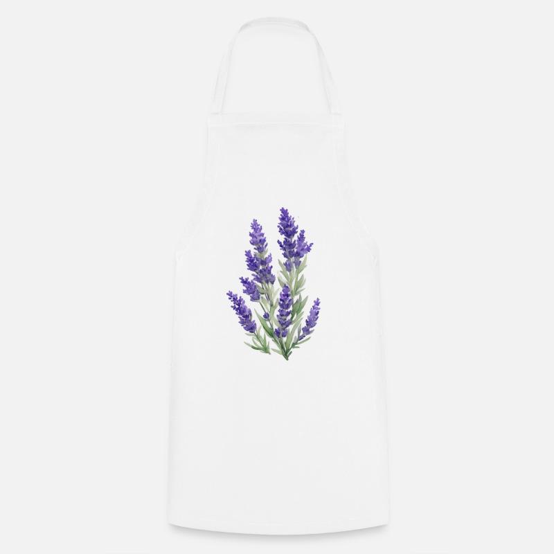 Lavender - Cooking Apron - white