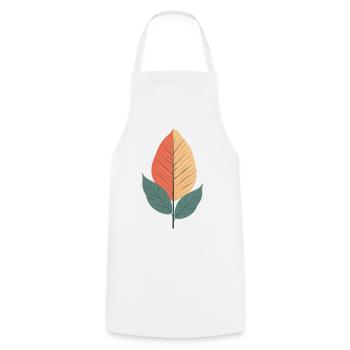 Minimalist Leaf - Cooking Apron - white - Front - AI Model Male 185 dark (185cm)