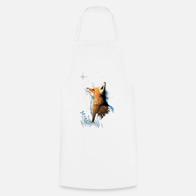 Fuchs mit Sternenhimmel - Kochschürze - Weiß