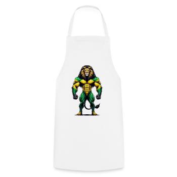 Jamaica lion reggae music - Cooking Apron - white - Front - AI Model Male 185 dark (185cm)