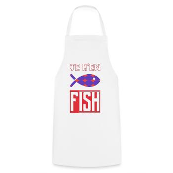 HUMOR. FISH. SARDINE. APRIL FOOL - Cooking Apron - white - Front - AI Model Male 185 dark (185cm)