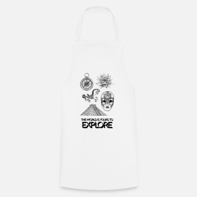 THE WORLD IS YOURS TO EXPLORE - Cooking Apron - white