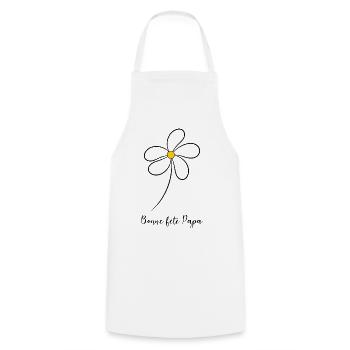 HAPPY FATHER'S DAY. DAD. FATHER'S DAY. FATHER - Cooking Apron - white - Front - AI Model Male 185 dark (185cm)