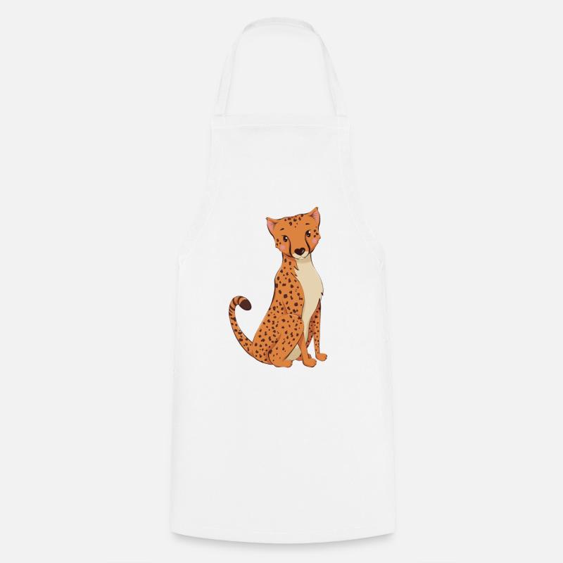 Cheetah - Cooking Apron - white