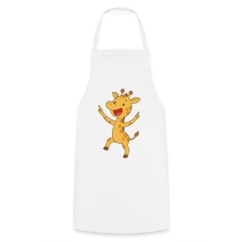Girafe de bonne humeur - Tablier de cuisine - blanc - Devant - AI Model Male 185 dark (185cm)
