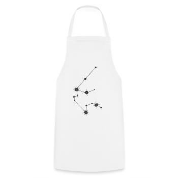 Verseau Étoile Constellation Signe du zodiaque Noir Gris - Tablier de cuisine - blanc - Devant - AI Model Male 185 dark (185cm)