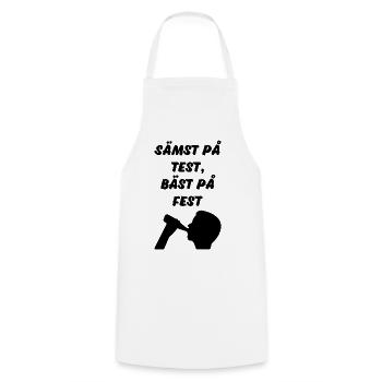 Class shirts Worst on test Best at party - Cooking Apron - white - Front - AI Model Male 185 dark (185cm)