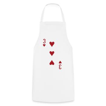 Three Hearts Double Head Card Rome Poker - Cooking Apron - white - Front - AI Model Male 185 dark (185cm)