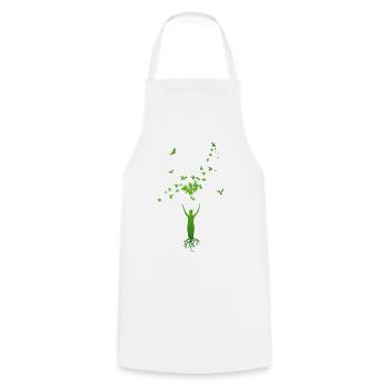 Tree of Life – Harmony of Man & Nature - Cooking Apron - white - Front - AI Model Male 185 dark (185cm)