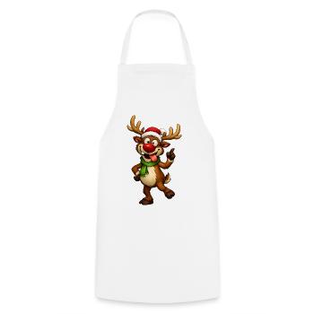 Lustiges Weihnachtsrentier – Festliche und Humo-Illustration - Kochschürze - Weiß - Vorne - AI Model Male 185 dark (185cm)