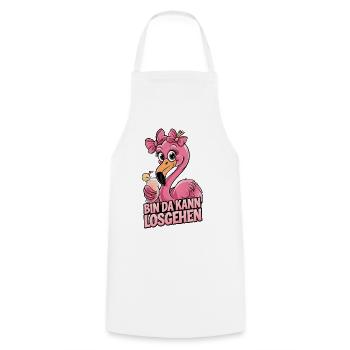 Bin da Flamingo Cocktail Party Motiv - Kochschürze - Weiß - Vorne - AI Model Male 185 dark (185cm)