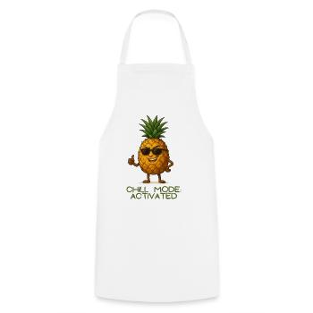 Pineapple Chill Mode - Cooking Apron - white - Front - AI Model Male 185 dark (185cm)