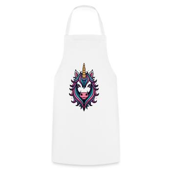 Wild Unicorn Neon Splendor - Cooking Apron - white - Front - AI Model Male 185 dark (185cm)