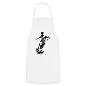 Dynamic Footballer Sketch in Pencil Style - Cooking Apron - white - Front - AI Model Male 185 dark (185cm)