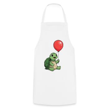 Turtle Kids T-Shirt mit rotem Ballon – Schildkröte - Kochschürze - Weiß - Vorne - AI Model Male 185 dark (185cm)