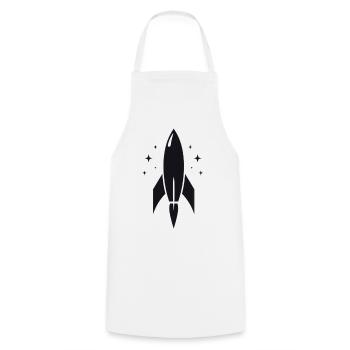 Rakete Weltraum Sterne Design - Kochschürze - Weiß - Vorne - AI Model Male 185 dark (185cm)
