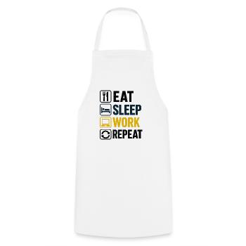 Eat Sleep Work Repeat Icons - Cooking Apron - white - Front - AI Model Male 185 dark (185cm)