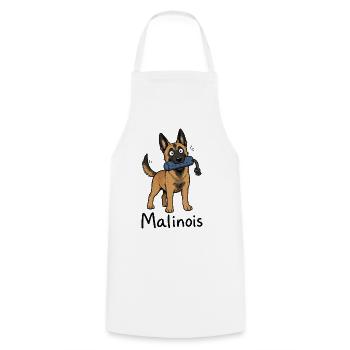 Malinois Hund Welpe - Kochschürze - Weiß - Vorne - AI Model Male 185 dark (185cm)