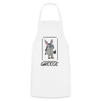 Cyprus - cyprus - Ayia Napa - donkey - Cooking Apron - white - Front - AI Model Male 185 dark (185cm)